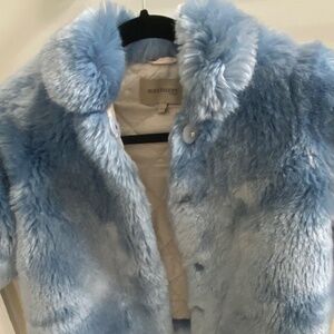 Hucklebones Blue Faux Fur Jacket Toddler 3Y